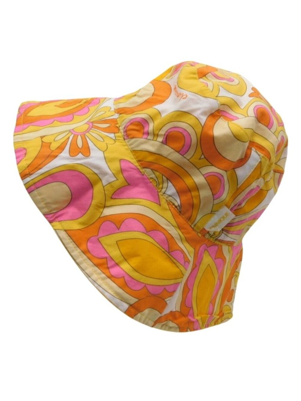 Clinique Retro Mod Bucket Hat Pink Orange Yellow Floral Psychedelic Festival